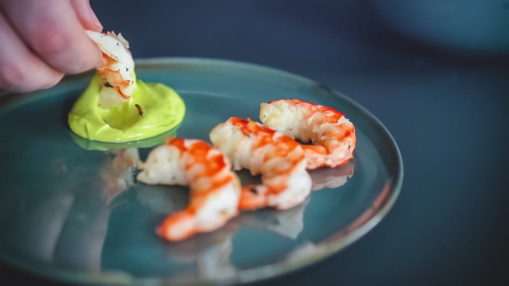 Garnelen mit Wasabi-Mayonnaise