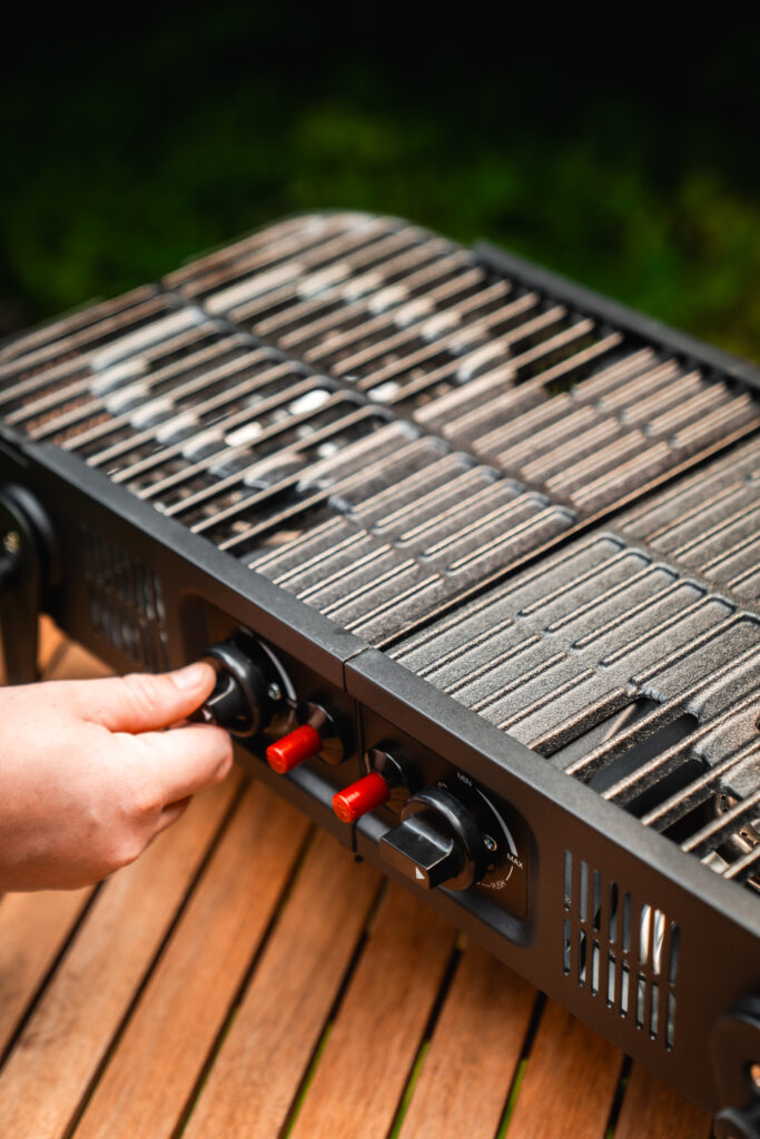 Faltbarer Gasgrill von Meateor - Drehschalter