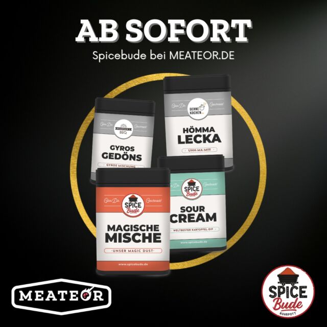 Ab sofort bekommt ihr auf meateor.de auch direkt die Gewürzmischungen der Spicebude! Also reinschauen und den guten Geschmack auf der Zunge spüren.